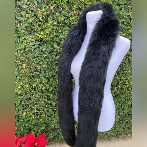 Black Faux Fur Scarf